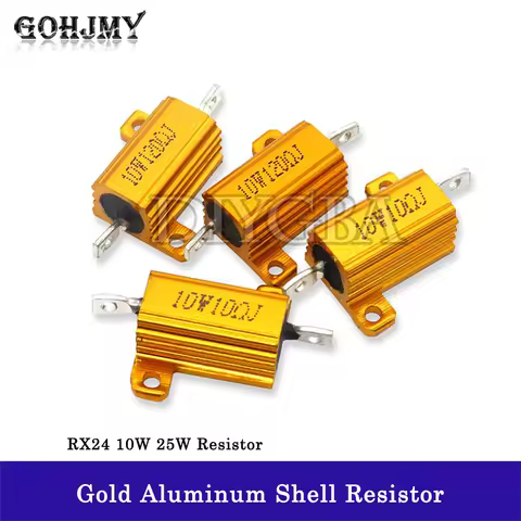 10W 25W Aluminum Power Metal Shell Case Wirewound Resistor 0.01~30K 1 2 3 5 6 8 10 20 100 150 1K 10K