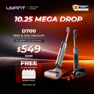 【TOP】Uwant Wet Dry Vacuum D700 | D-Shape Roller | Push-in Dock | 23kPa Suction | 100°C Hot Water Was