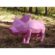 DIY 3D Papercraft A4 Paper Model Decor Kit: Pig