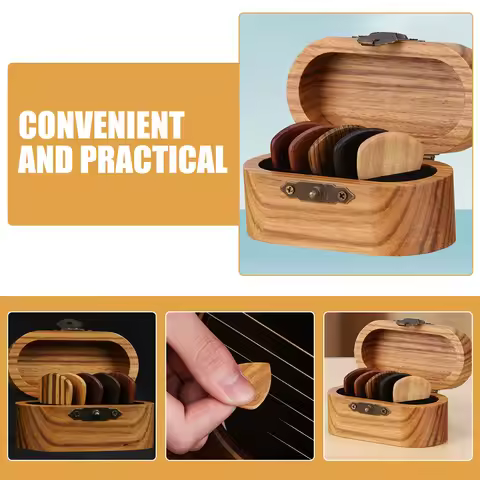 Natural Wood Guitar Pick Picks Ukulele for Acoustic Guitars Electric and Bass