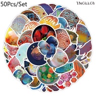 [T] 50Pcs/Set Discus Fish Stickers Waterproof Stickers Decal for Toys