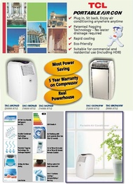 TCL Portable Air-Conditioner (TAC-12CPA/VG) + FREE $50 SERVICING Voucher + FREE Delivery + FREE 5 Years Warranty