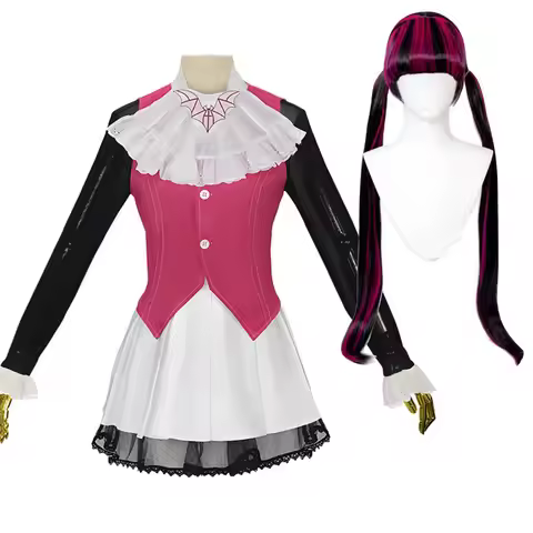 Women Gothic Draculaura Cosplay Spectra Vondergeist Pink Black Costume Or Wig