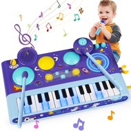 5 in 1 Toddler Musical Toys Piano Keyboard Xylophone Drum with Microphone for 1 Year Old Girls Boys 