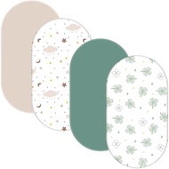 4 Pack Bassinet Sheets - 30"x18" Bassinet Fitted Sheets for Halo BassiNest, 4moms MamaRoo, Chicco Lu