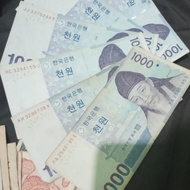 uang asing 1000 won korea seribu won