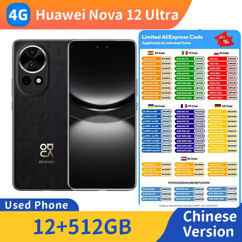 Huawei Nova 12 Ultra 4g Smartphone 6.76-inches 120Hz Screen 4600mAh Battery 512GB HarmonyOS Used Pho