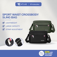 ATLAS Sport Waist Bag Crossbody Bag Beg Pinggang Lelaki Beg Zip Beg, Beg Kalis Air