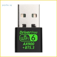 Psy WiFi 6 AX900 USB Adapter Bluetooth-compatible 5 3 for Fast Speed Internet