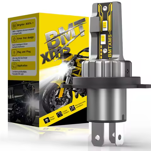 BMTxms 1Pcs H4 H7 LED Moto Headlight Bulb CSP Fanless for Kawasaki Suzuki Yamaha Honda Car Motorcycl