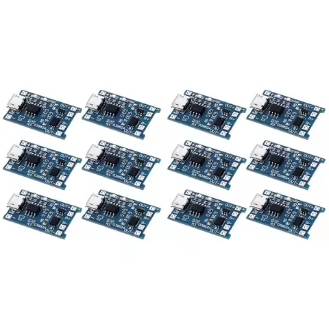 N75R-12PCS For TP4056 Charging Module With Battery Protection 18650 BMS 5V Micro-USB 1A Charge Board