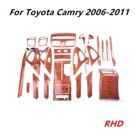 Xuming สำหรับ Toyota Camry 2006 2007 2008 2009 2010 2011อุปกรณ์เสริมลายไม้สติกเกอร์ ABS ตกแต่งภายในคอนโซลกลางแผง
