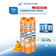 Lysol Antibacterial Disinfectant Spray Cleaner Citrus Meadows 510 G Set of 3