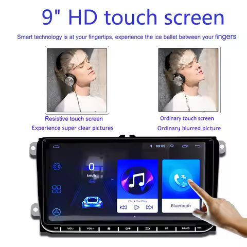 Android 9 2 Din Car Media Player For VW Passat B6 B7 Golf MK5 MK6 Touran Tiguan Carplay GPS WIFI 1G 