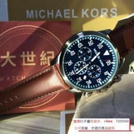 【專櫃盒裝】Michael KORS  機械錶 運動手錶 男士腕錶 飛行三眼計時-石英男錶 mk8362