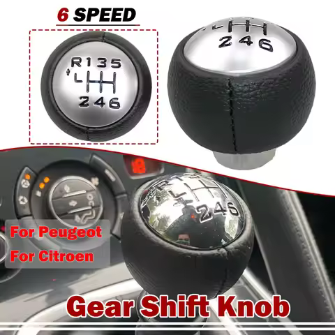 6 Speed Car Gear Stick Shift Knob For Peugeot 307 308 3008 407 5008 807 PARTNER B9 TEPEE For Citroen