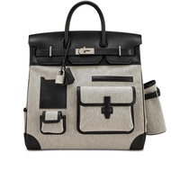 Hermès Black Evercalf and Toile Cargo HAC Birkin 40 Palladium Hardware, 2023