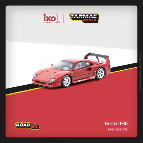 In Stock TW 1:64 Ferrari F40 Red Diecast Car Model Collection Toys Tarmac Works