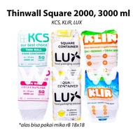 5ry [ GROSIR 4 KG ] Thinwall SQUARE 2000ml 3000ml | klir dm kcs 2000