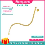 ZHULIAN Rantai Tangan BT5025 Rantai Tapak Gajah Gold Plated Emas Zhulian Original