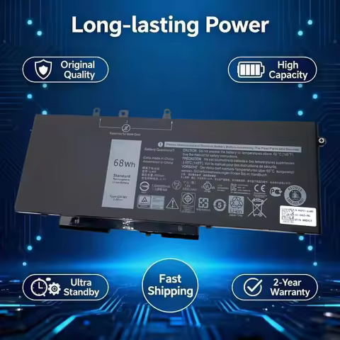 New 7.6V 68Wh GJKNX Laptop Battery For DELL Latitude E5480 5580 5490 5590 Precision M3520 M3530 GD1J