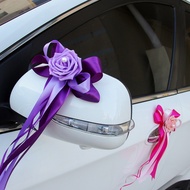 Artificial Flowers for Wedding Car Decoration Simulation Rose Flowers Bows for Car Door Handle Ornament Supplies Wedding Car Flower Decor