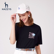 Hazzys Printed T-Shirt - Soft Summer Casual Wear for Women