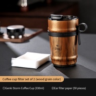BINCOO แก้วสแตนเลสสำหรับเดินทางแก้วกาแฟแบบพกพาถ้วยทำความร้อนกาน้ำสุญญากาศ Cawan