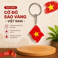 [Gift September 2] Durable and Beautiful 3D Printed Red Flag Yellow Star Keychain, Patriotic Souveni