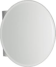 Medicine Cabinets Round Wall-Mounted Brushed Stainless Steel Bathroom Storage Cabinet with Mirror for Storing Medicines Or Accessories (Color : White, Size : 63×12×63cm)