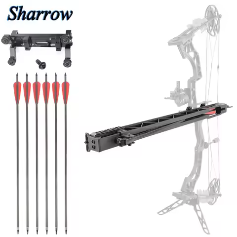 Archery Arrow Launcher Track Continuous Shooting Bow Assistant Tool with 6pcs Arrow for Compound Rec