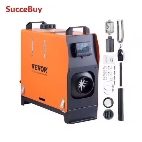 SucceBuy 5/8KW Car Heater Diesel Air Heater 12V Diesel Heater With LCD Switch Silencer for Car Truck