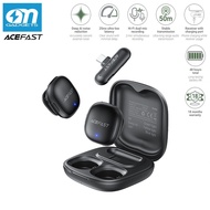 Acefast R1 Wireless Lavalier Dual Microphone For iPhone 16/15Android USB C AI Noise Reduction Low La