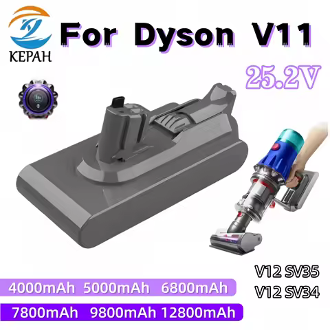 25.2V High-Capacity Li-ion Battery for Dyson V11 SV15 | 12800mAh Multiple Choices for Fluffy, Animal