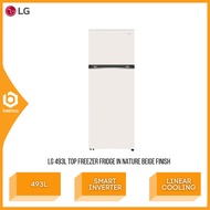 LG 493L Top Freezer Fridge in Nature Beige Finish Multi Air Flow GNB452PBFK LinearCooling 461L GN-B4