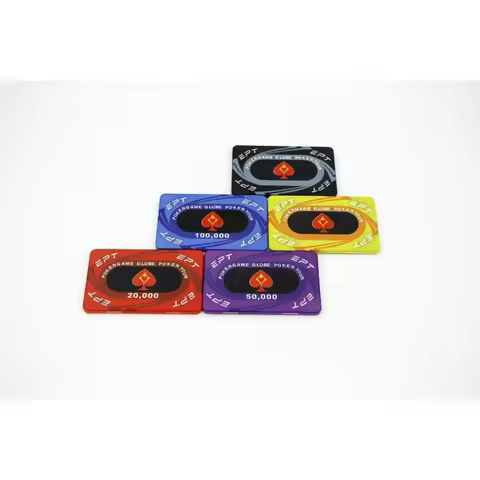 5/10 Pcs EPT Texas Hold'em Poker Chips Ceramic Poker Chips Coins with Heart Pattern No Denomination 