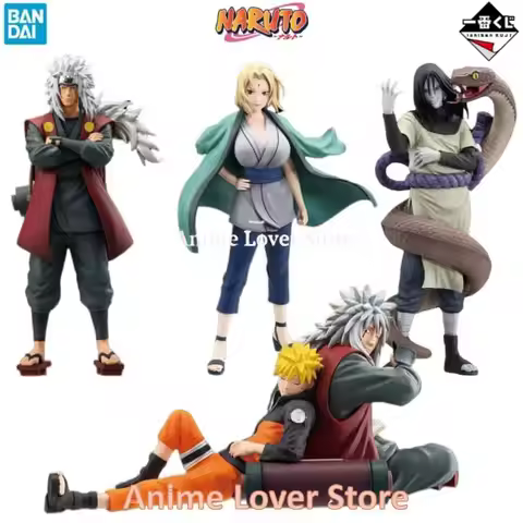Original Genuine Bandai Naruto Ichiban Kuji Jiraiya Orochimaru Tsunade Uzumaki Naruto Anime Figures 