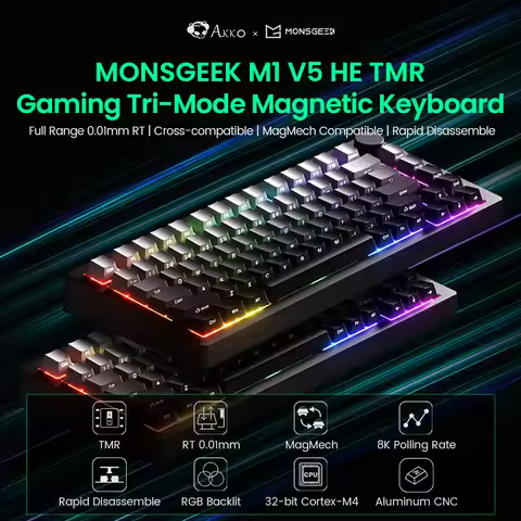 Akko MONSGEEK M1 V5 TMR Rapid Trigger Gaming Keyboard with Magnetic/Mechanical Switches 8K RGB Hot-s