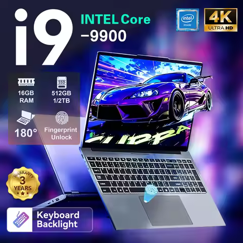 15.6' Portable Intel Core I9-9900U Windows 11 Pro 16GB RAM 1/2TB SSD Fingerprint Keypad Backlight Of
