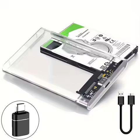 2.5-inch Mobile Hard Drive Enclosure USB 3.0/Type C HDD Case for 9.5mm 7mm SATA III II I, Support UA