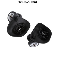 TONFASHION 1Pair Suitcase Wheel, Black PVC Luggage Wheel Replacement, Durable Swivel Casters Trolley