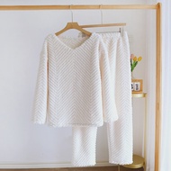 2025 New Autumn/Winter Womens Pajama Set Flannel Thickened Warm Coral Fleece Cute Home Plush Two-Pie