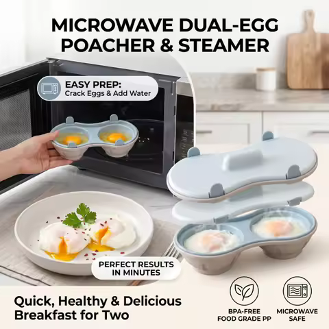 Microwave Egg Steamer with Lid Multifunctional Poached Egg Cooker Plastic Egg Boiling Box