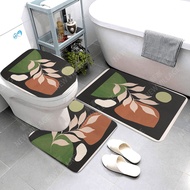 ลื่นพรมน้ำห้องน้ำพรมปูพื้นเสื่ออาบน้ำตกแต่งดูดซับเท้าเสื่อทางเข้าอ่างอาบน้ำห้องน้ำพรมปูพื้น Boho นอร์ดิกพืชใบ
