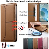 Premium Leather Magnetic Closure Wireless Charging Case For Samsung Galaxy A35 A55 A06 A07 A26 A17 A