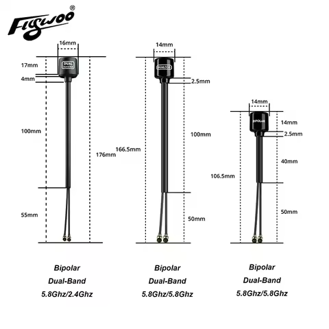 Flywoo Bipolar Dual-Band 5.8Ghz/2.4Ghz UFL Antenna For DJI O3