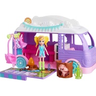 Polly Pocket Doll & Pet Playset, Travel Toy with Camping & Food Accessories, Glamping Camper Van
