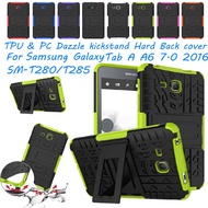 Case For Samsung Galaxy Tab A A6 7.0 2016 tablet case SM- T280 T285 Back Cover TPU+PC Heavy Duty 2 in1 Hybrid Rugged Durable stand Cover Samsung Tab A 7.0 2016 Shockproof Protective Case