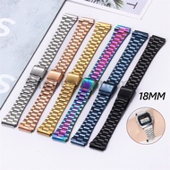18mm Stainless Steel Colorful Watchband for F91W F84 F105/108/A158/168 AE1200/1300 SGW400 3-bead Cla