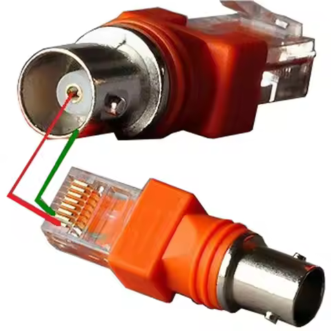 1Pcs BNC-RJ45 Network Crystal Head Network Cable Adapter Coax Barrel Coupler Adapter RJ45 To RF Conn